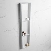 MONDIAZ EASY Nis 149,5x29,5cm in solid surface kleur Clay | Talc. 3 vakken  geschikt voor in- of opbouw